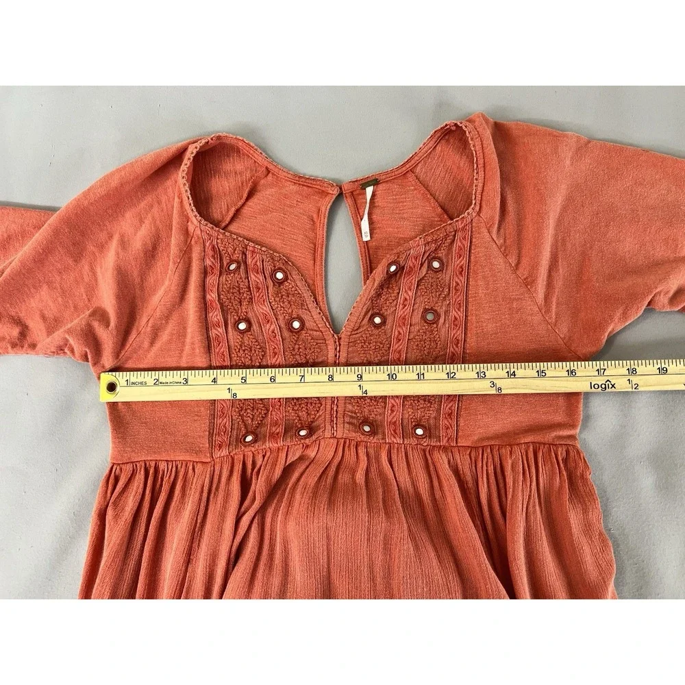 Free People Women's Embroidered Boho Dress Size XS 100%‎ Soft Indian Cotton